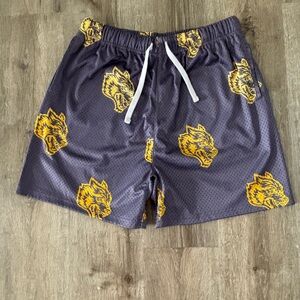 Darc Sport purple Shorts with Yellow Accents